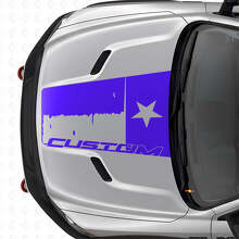 Vintage Custom Texas-Flaggen-Haubenaufkleber aus Vinyl für Dodge Ram 2015-2017_2