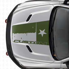 Vintage Custom Texas-Flaggen-Haubenaufkleber aus Vinyl für Dodge Ram 2015-2017_3