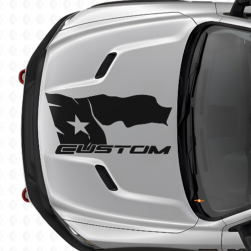 Used Look Texas-Flag mit Schriftzug Motorhauben-Vinylaufkleber für Dodge Ram 2015-17