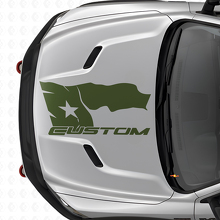 Used Look Texas-Flag mit Schriftzug Motorhauben-Vinylaufkleber für Dodge Ram 2015-17_3
