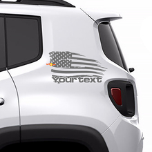 Abgenutzter amerikanischer Flaggen-Aufkleber aus Vinyl für die hintere Seite des Jeep Renegade 2