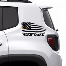 Abgenutzter amerikanischer Flaggen-Aufkleber aus Vinyl für die hintere Seite des Jeep Renegade 3