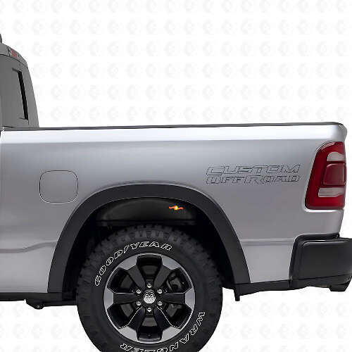 Benutzerdefiniertes Offroad-Konturschriftzug Seitliche Bettenfolien-Kit für Dodge Ram_1