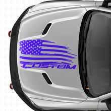 Abgenutzter amerikanischer Flaggen- und Schriftzug-Haubenaufkleber aus Vinyl für Dodge Ram_2