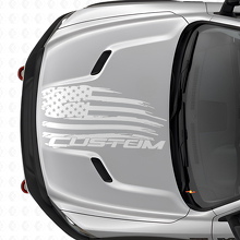 Abgenutzter amerikanischer Flaggen- und Schriftzug-Haubenaufkleber aus Vinyl für Dodge Ram_5
