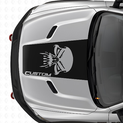 Skull Custom Motorhauben-Logo Vinyl-Aufkleber für Dodge Ram
