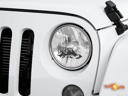Mountains Scheinwerfer Vinyl-Aufkleber Set für Jeep Wrangler
