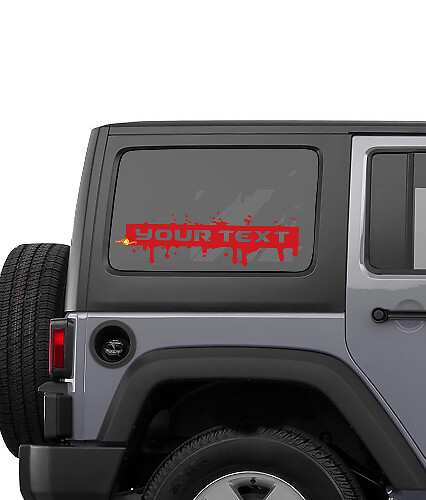 Benutzerdefinierter Text Splash Style Seitenscheiben Vinylaufkleber für Jeep Wrangler