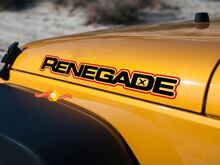 2 Stück RENEGADE 2-Farben Motorhaubenseitenaufkleber Aufkleber Kotflügelgrafik JEEP WRANGLER RENEGADE
 2