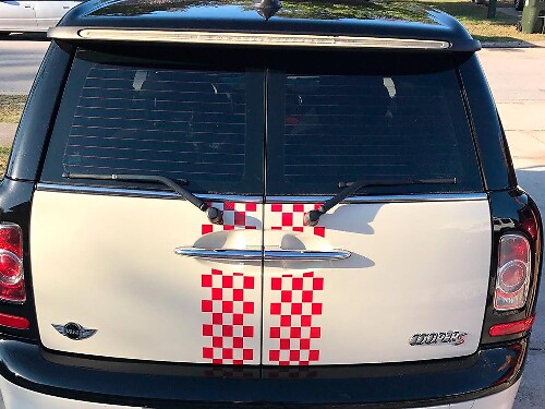 Schachbrett-Streifen Heckklappen-Hauben-Vinylaufkleber für MINI Clubman 2008-2013