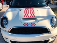 Mini Cooper Clubman Dual Checkered Stripes Vinyl Aufkleber Aufkleber 2008–2013 2