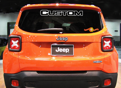 CUSTOM Umrissbuchstaben Heckscheiben-Vinylaufkleber für Jeep Renegade