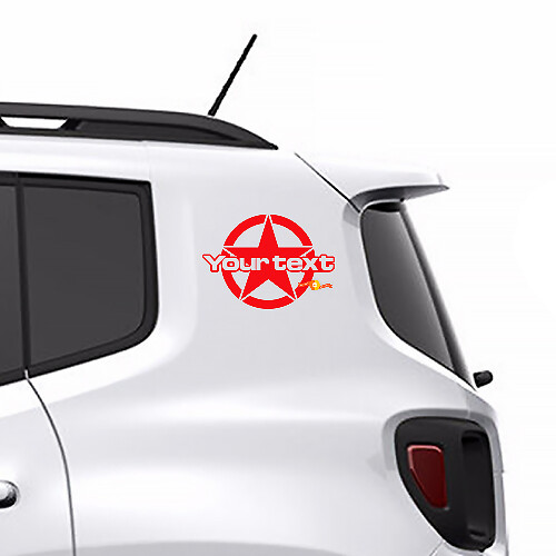 Military Star Rückseitiger seitlicher Grafik-Vinylaufkleber für Jeep Renegade