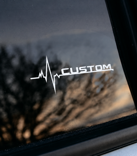 CUSTOM Herzschlag-Linie Seitenfenster Vinyl Aufkleber Sticker