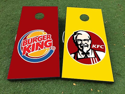 Burger King und KFC Cornhole-Brett Vinylfolie Aufkleberset