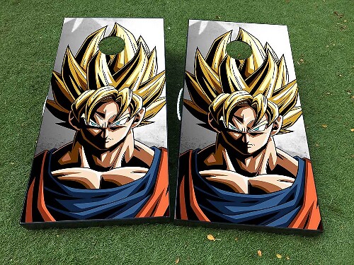 Dragon Ball Inspiriertes Anime Cornhole-Brett Vinyl-Folienaufkleber-Set