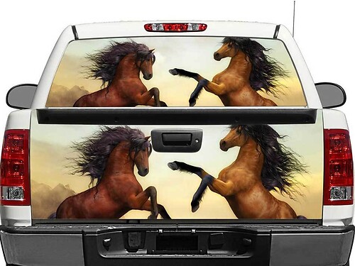 Horses Brown Aufkleber für Heckscheibe oder Heckklappe für Pick-up Trucks SUVs