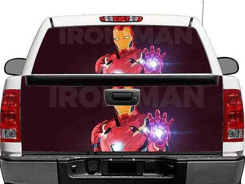 Ironman Heckscheiben-Hecktür Vinyl-Aufkleber für Lastwagen