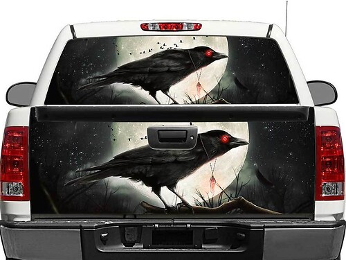 Moonlight Raven Heckscheiben-Hecktür Vinyl-Aufkleber für LKWs