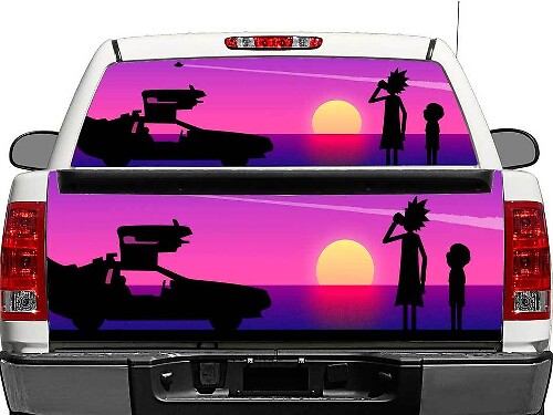 Rick und Morty Silhouette Heckscheiben- oder Heckklappen-Vinylaufkleber für Trucks