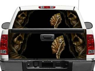 Skull Devil Dead Man's Hand Heckscheibe ODER Heckklappe Aufkleber Aufkleber Pick-up Truck SUV Car