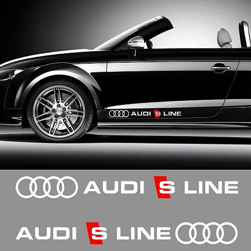Audi S Line Seitenschweller Vinyl-Aufkleber Set für Audi