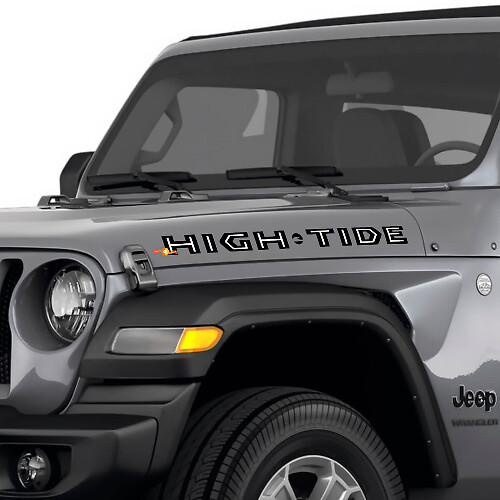 High Tide Schriftzug Hauben-Seiten-Aufkleber für Jeep Wrangler