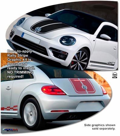 Racing Style Streifen Komplettset Vinyl-Aufkleber für Volkswagen Käfer