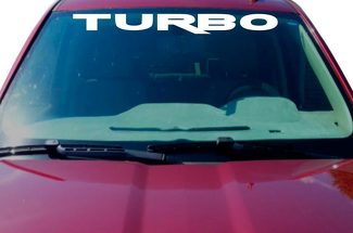 TURBO Windschutzscheiben-Aufkleber Grafischer Schriftzug mit ausgeschnittenem Auto-LKW-Ladegerät