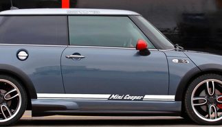 Mini Cooper Rally Turbo 2000–2015 Verkleidungsaufkleber Seitliche karierte Schwellerstreifen