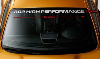 302 HIGH PERFORMANCE FORD Premium Windschutzscheiben-Banner-Vinyl-Aufkleber