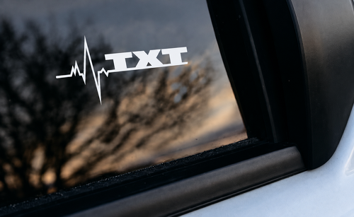 TXT Herzschlag-Linie Seitenscheiben Vinyl-Aufkleber