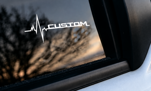 CUSTOM Herzfrequenzlinie Paar Seitenfenster Vinyl Aufkleber Sticker