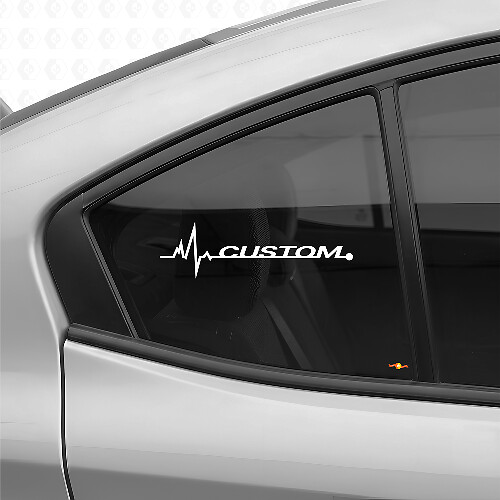 Benutzerdefinierter Text Herzschlag-Stil Fenster Vinyl Aufkleber Set für Subaru Autos