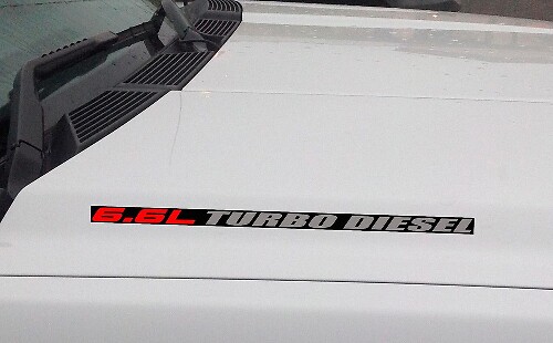 6,6L Turbo Diesel Haubenaufkleber-Set für Chevrolet Silverado GMC Sierra