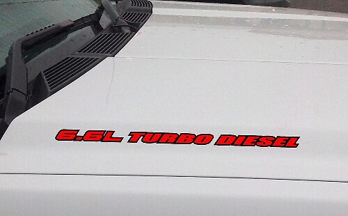 6,6L Turbo Diesel Kontur Motorhaubenaufkleber Satz für Chevrolet Silverado GMC Sierra