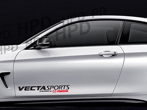 Vecta Sports Powered by Mazda Seitentür Vinyl-Aufkleber für Mazda RX-8