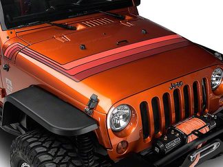 Kapuzenstreifen im Retro-Stil, orange, für Jeep Wrangler JK-Modelle von 2007–2018