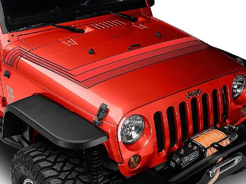 Retro-Stil Motorhauben-Streifen Vinyl-Aufkleber für Jeep Wrangler JK