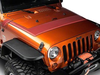 Kapuzenstreifen im Retro-Stil mit Nadelstreifen – Orange Für Jeep Wrangler JK-Modelle von 2007–2018