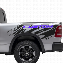 Benutzerdefinierte Buchstaben Splash Style hinterer seitlicher Vinyl-Aufkleber für Dodge Ram_2