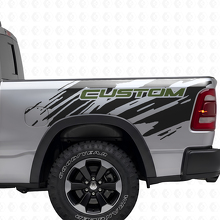 Benutzerdefinierte Buchstaben Splash Style hinterer seitlicher Vinyl-Aufkleber für Dodge Ram_3