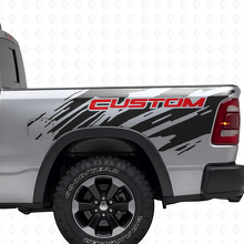 Benutzerdefinierte Buchstaben Splash Style hinterer seitlicher Vinyl-Aufkleber für Dodge Ram_4