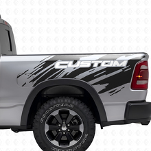 Benutzerdefinierte Buchstaben Splash Style hinterer seitlicher Vinyl-Aufkleber für Dodge Ram_5