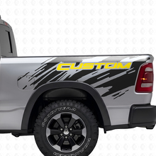 Benutzerdefinierte Buchstaben Splash Style hinterer seitlicher Vinyl-Aufkleber für Dodge Ram_6