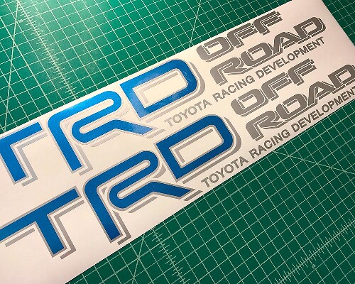 Toyota TRD 4X4 Off Road Tacoma Tundra Truck Decals Aufkleber Hellblau Metallic