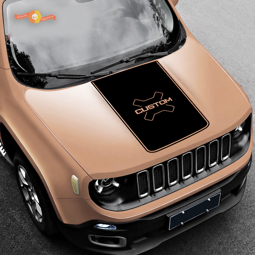 CUSTOM Cross Inset Hood Panel Motorhaube Vinylaufkleber für Jeep Renegade