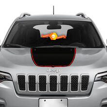 2014-2022 Jeep Cherokee Trailhawk Black Satin Vinyl Hood Aufkleber Aufkleber Grafik
 2