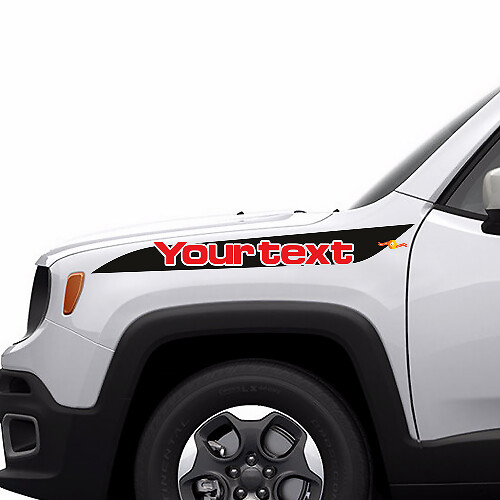 2-farbiger Jeep Renegade Hood Stripe Graphic Vinyl-Aufkleber auf der Seite