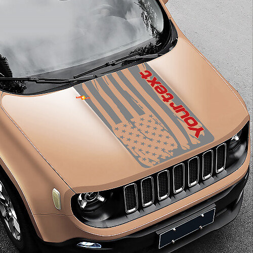 Abgenutzter US-Flaggen-Hauben-Vinylaufkleber für Jeep Renegade